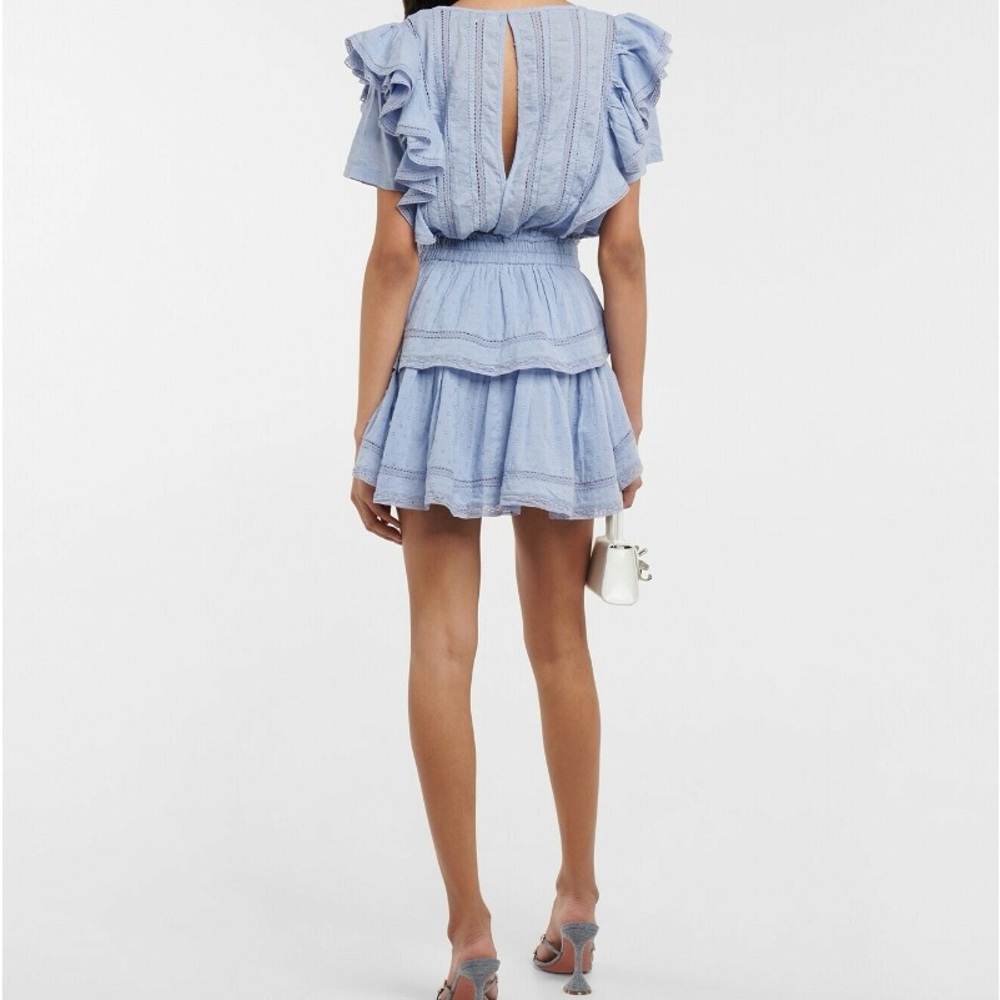 LoveShackFancy Light Blue Ruffled Mini Dress worn once - Picture 6 of 11